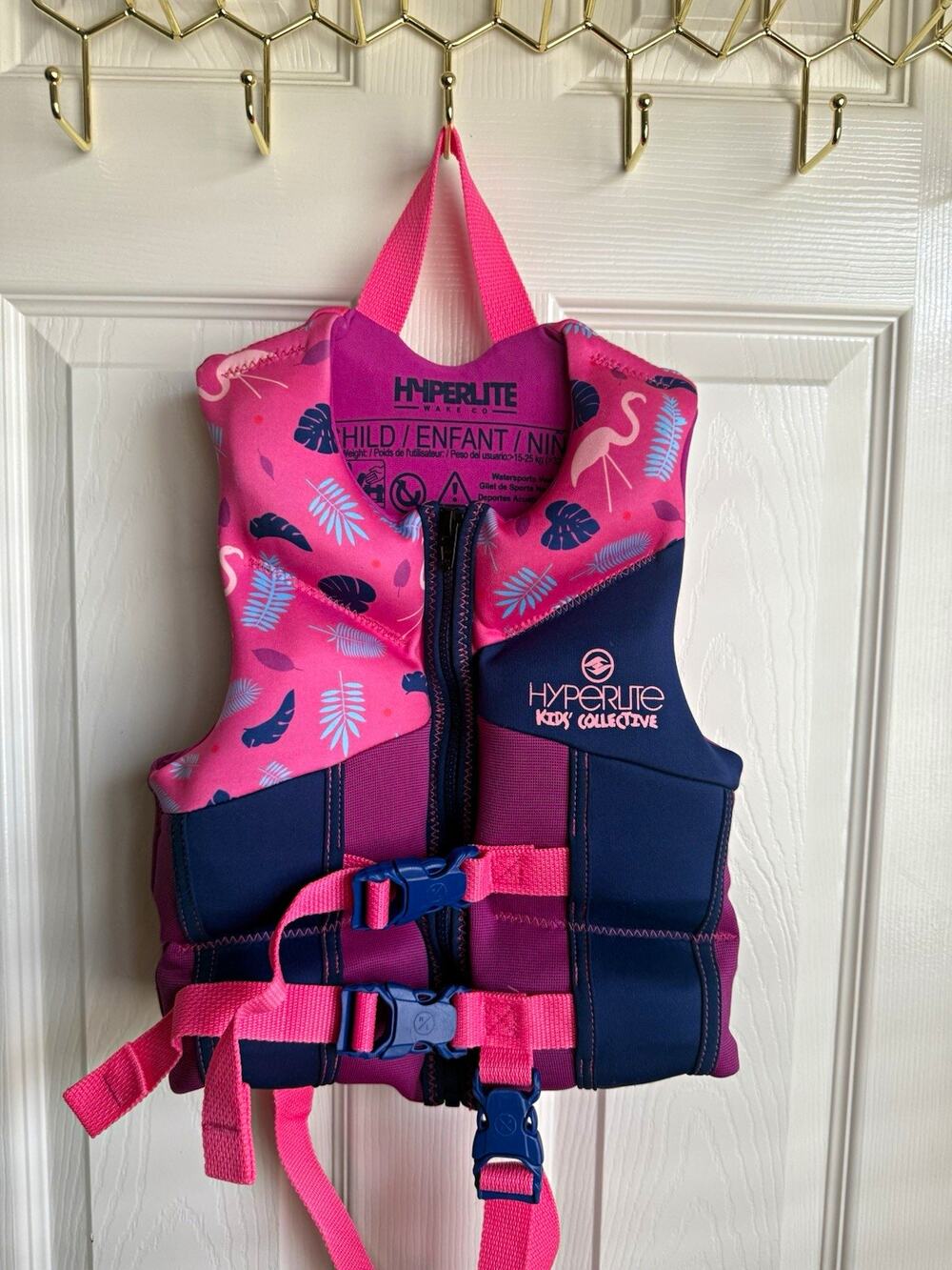 Hyperlite Kids Collective Child Life Jacket PFD Vest Pink/Navy ZG10056